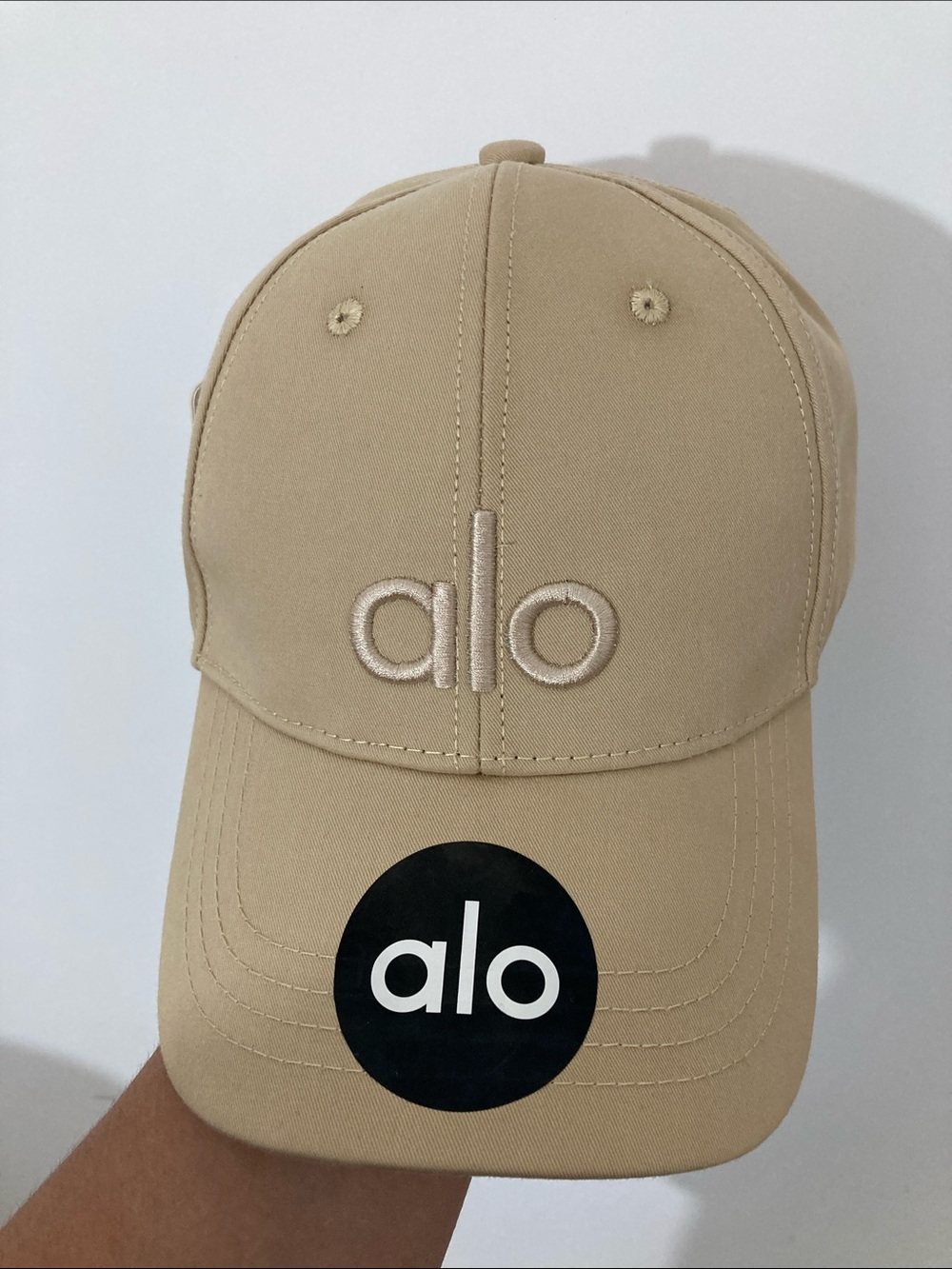 ALO Yoga Khaki Baseball Cap with Embroidered Logo